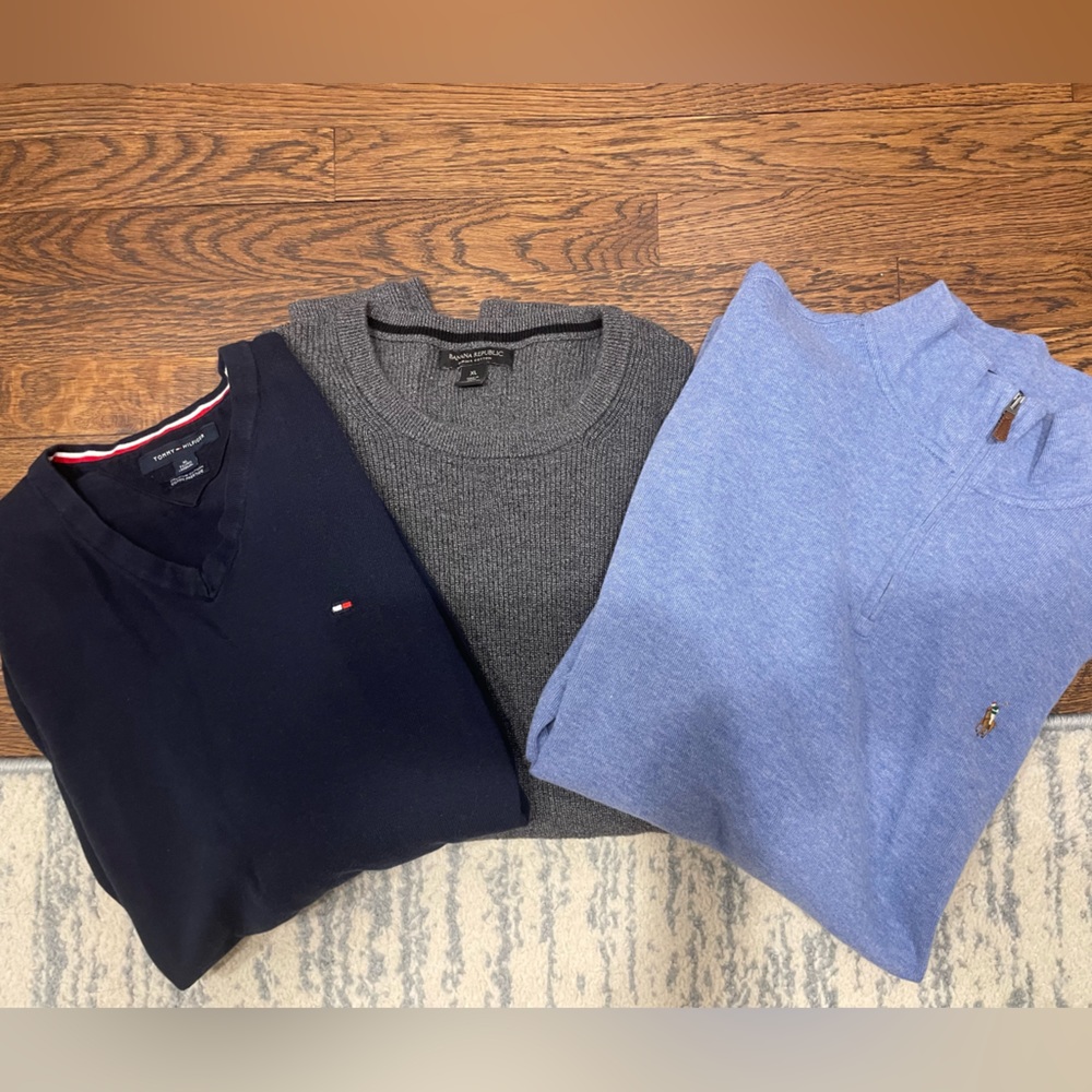 Polo, Tommy Hilfiger, Banana Republic Men’s Sweater Bundle XL
